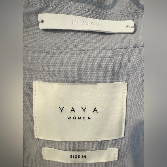 Yaya Women "hold on" blazer jacket pale blue gray work sleek street rare 34/ 02 - Picture 3 of 5